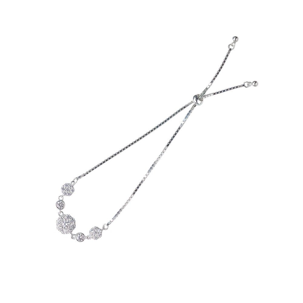 Lắc tay rút 3 hoa đá cao cấp – SP3731