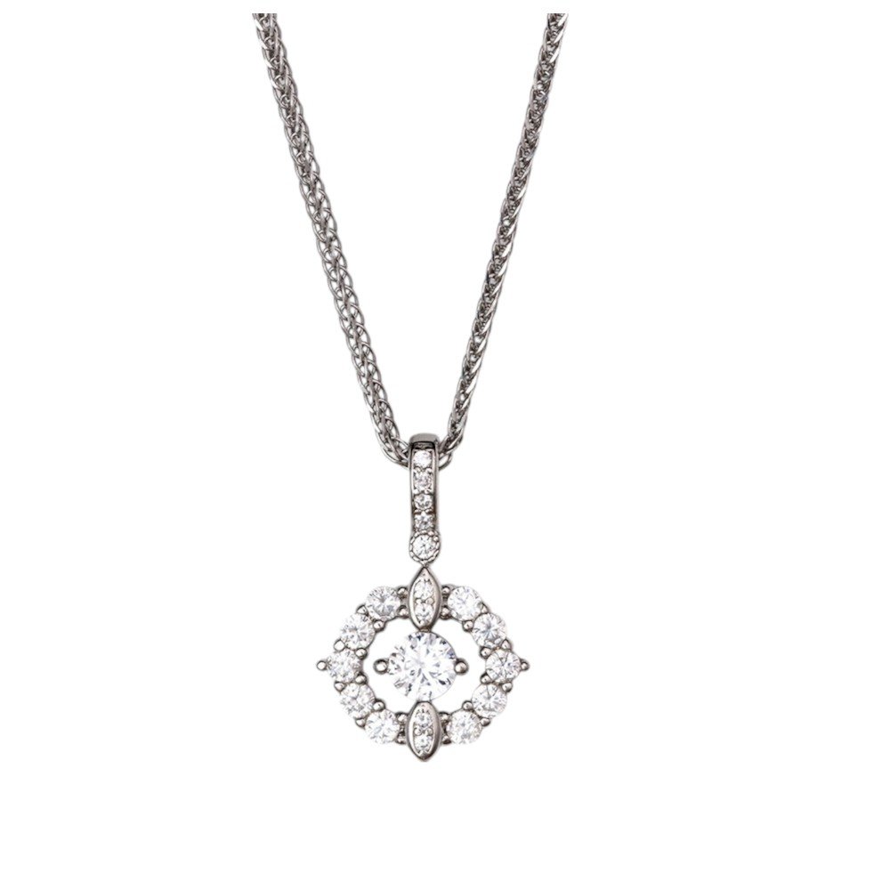 Dây chuyền mặt tròn đá giữa – SP3586