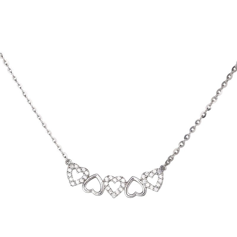 Dây chuyền 5 tim tạo cỏ 4 lá – SP3598