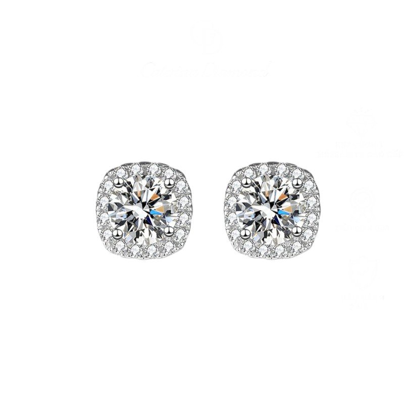 Khuyên tai nữ kim cương Moissanite 0.5 Carat