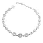 Lắc tay bạc họa tiết tròn đính đá – 248