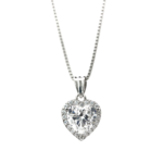 Dây chuyền bạc mặt tim đá nổi tinh tế