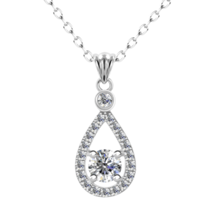 Dây chuyền bạc S925 giọt nước đính moissanite 💎 - K0004