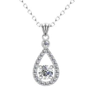 Dây chuyền bạc S925 giọt nước đính moissanite 💎 - K0004