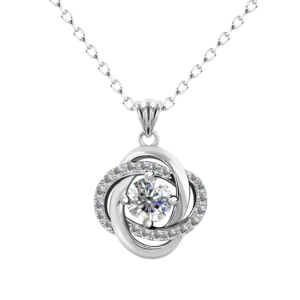 Dây chuyền bạc S925 mặt xoắn đính moissanite 💎 - K0007