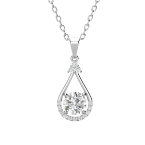 Dây chuyền bạc S925 giọt nước đính moissanite 💎 - K0008