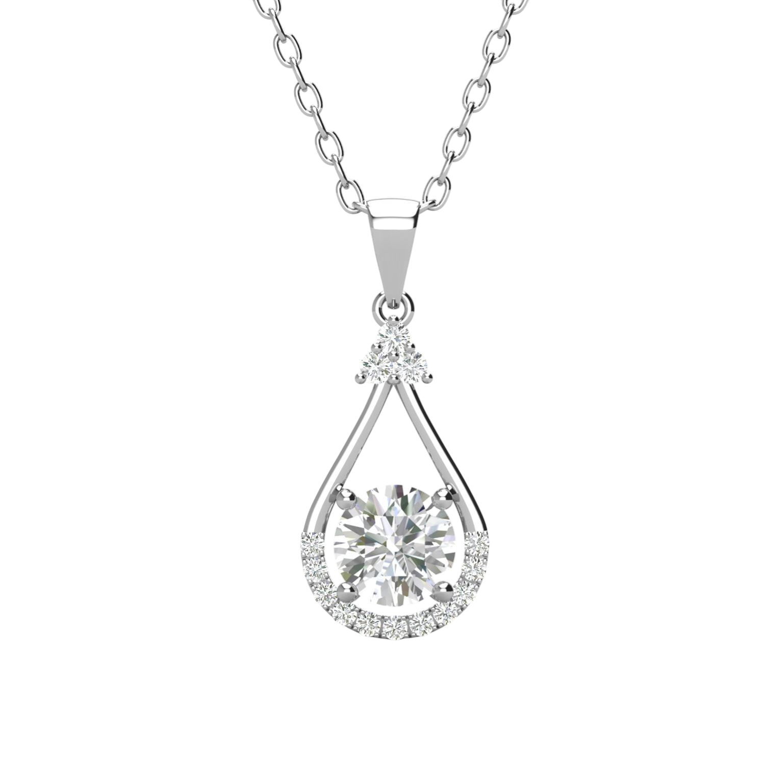 Dây chuyền bạc S925 giọt nước đính moissanite 💎 - K0008