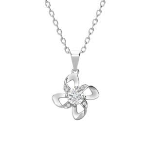 Dây chuyền bạc S925 hoa đính moissanite 💎🌸 - K0010