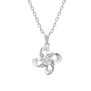 Dây chuyền bạc S925 hoa đính moissanite 💎🌸 - K0010