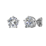 Bông tai bạc S925 moissanite tròn 6 chấu – K0013