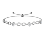 Vòng tay bạc S925 infinity đính moissanite – K0014