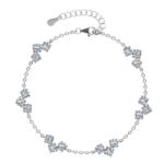 Vòng tay bạc S925 clover đính moissanite – K0015