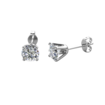 Bông tai bạc S925 moissanite solitaire 💎 0.3 CT – K0019