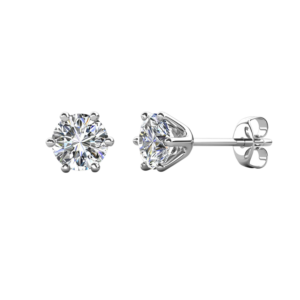 Bông tai bạc S925 moissanite solitaire 0,3 CT - K0020
