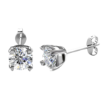 Bông tai bạc S925 moissanite solitaire – K0022