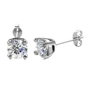 Bông tai bạc S925 moissanite solitaire - K0022