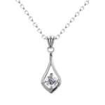 Dây chuyền bạc S925 giọt nước đính moissanite – K0023