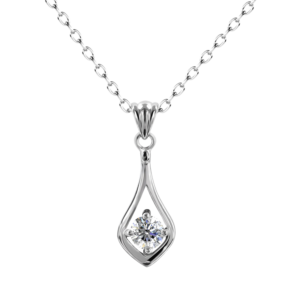 Dây chuyền bạc S925 giọt nước đính moissanite - K0023