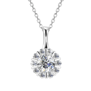 Dây chuyền bạc S925 bông hoa đính moissanite 💎🌸 - K0024