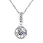 Dây chuyền bạc S925 moissanite tròn 2CT 💎 – K0025