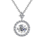 Dây chuyền bạc S925 moissanite tròn halo 💎 – K0026