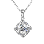 Dây chuyền bạc S925 moissanite xoắn 1CT 💎 – K0027