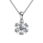 Dây chuyền bạc S925 moissanite bông tuyết 1CT 💎 – K0028