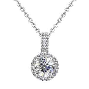 Dây chuyền bạc S925 moissanite tròn VVS1 💎 1CT - K0029