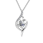 Dây chuyền bạc S925 moissanite trái tim 1CT 💎 – K0030
