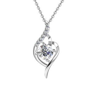 Dây chuyền bạc S925 moissanite trái tim 1CT 💎 - K0030