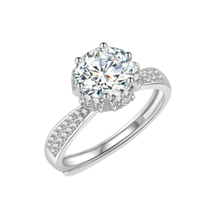 Nhẫn bạc S925 moissanite 1CT 💎 - K0034