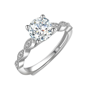 Nhẫn bạc S925 moissanite 1CT 💎 - K0035