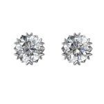 Bông tai bạc S925 moissanite hoa tuyết – K0036
