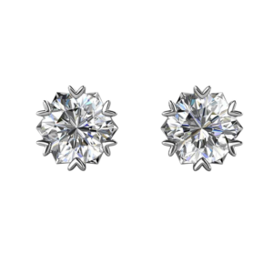 Bông tai bạc S925 moissanite hoa tuyết - K0036