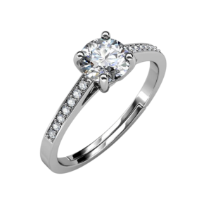 Nhẫn bạc S925 moissanite solitaire 1CT - K0038