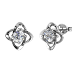Bông tai bạc S925 moissanite flower stud 💎 0,5CT – K0042