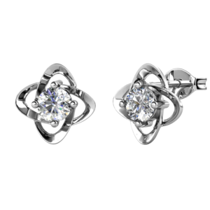Bông tai bạc S925 moissanite flower stud 💎 0,5CT - K0042