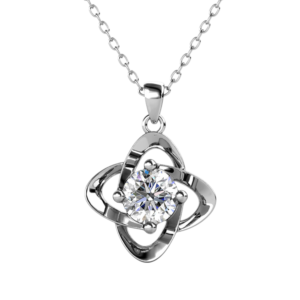 Dây chuyền bạc S925 moissanite 1CT - K0043