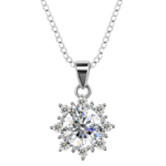 Dây chuyền bạc S925 moissanite halo nữ 💎 – K0044