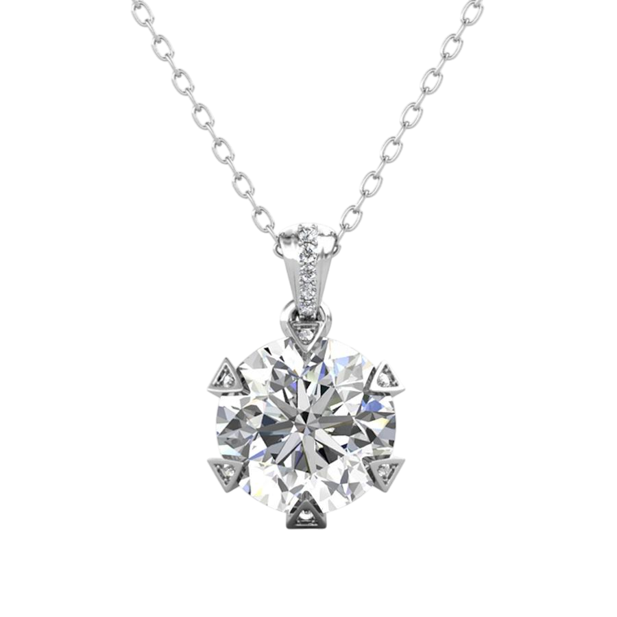 Dây chuyền bạc S925 moissanite 3CT sang trọng - K0045