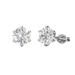 Bông tai bạc S925 moissanite solitaire 1CT – K0047