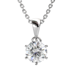 Dây chuyền bạc S925 moissanite tròn 1 carat – K0049