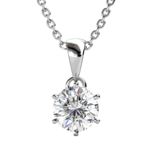 Dây chuyền bạc S925 moissanite tròn 1 carat - K0049