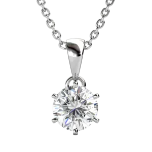 Dây chuyền bạc S925 moissanite tròn 1 carat - K0049