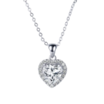 Dây chuyền bạc S925 moissanite trái tim 1CT – K0052
