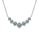 Dây chuyền bạc S925 moissanite cluster sang trọng – K0054