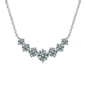 Dây chuyền bạc S925 moissanite cluster sang trọng - K0054