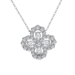 Dây chuyền bạc S925 moissanite hoa VVS1 nữ – K0057