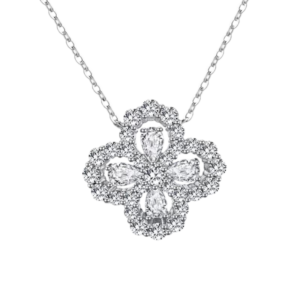 Dây chuyền bạc S925 moissanite hoa VVS1 nữ - K0057