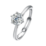 Nhẫn bạc S925 moissanite 2CT VVS1 6 chấu – K0061